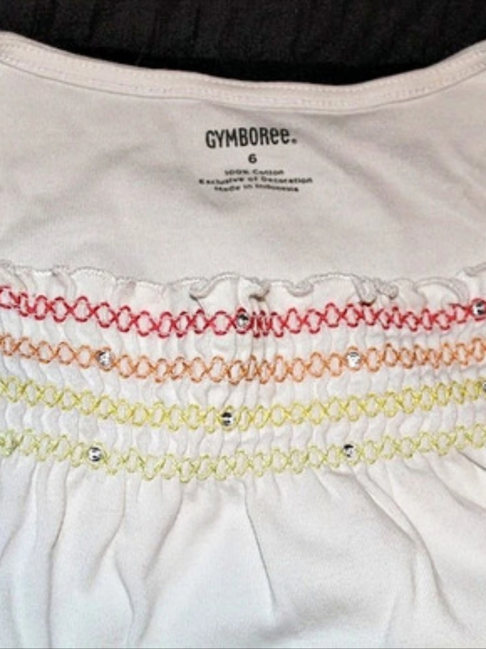 Gymboree Girls Tank Top Size 6 Cotton Embroidered NWT